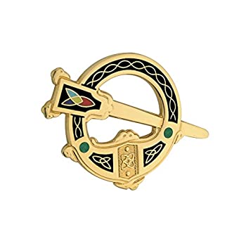 【中古】【輸入品・未使用】Gold Plated Tara Brooch-Black-Made in Ireland
