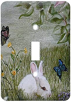【中古】【輸入品・未使用】3drose LLC lsp _ 44347?_ 1?Bunny Rabbit In Grass With Butterflies Flying、近くSingle切り替えスイッチ
