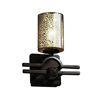 【中古】【輸入品・未使用】Justice Design Group ? フュージョンコレクション ? アーガイル壁取り付け用燭台 ? フラットリムシリンダー ? ダークブロンズ仕上げ 水銀ガラス
