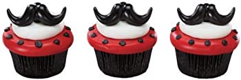 【中古】【輸入品・未使用】24 ct - Fun Mustache Stache Bash Cupcake Rings Toppers Party Favors by Bakery Supplies [並行輸入品]｜スカイマーケットプラス