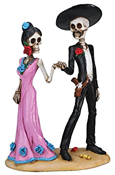 【中古】【輸入品・未使用】Day of The Dead Skeleton Couple Holding Hands Figurine by Summit [並行輸入品]