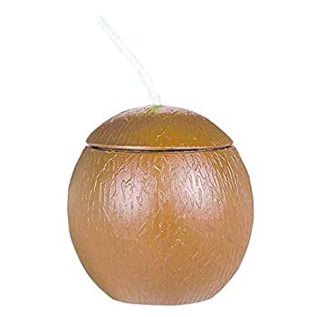 【中古】【輸入品・未使用】Cup Coconut Shaped With Straw
