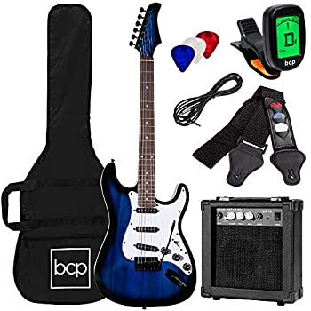 【中古】【輸入品・未使用】Full Size Blue Electric Guitar エレクトリックギター スターターパッケージ Best Choice Products社【並行輸入】