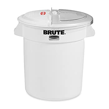 【中古】【輸入品・未使用】ラバーメイド(Rubbermaid) ブルートコンテナ スライド式フタ、スクープセット ホワイト 9G7301