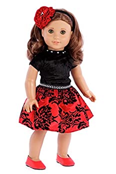 【中古】【輸入品・未使用】Holiday Spirit - Holiday red taffeta party dress with red shoes - American Girl Doll Clothes