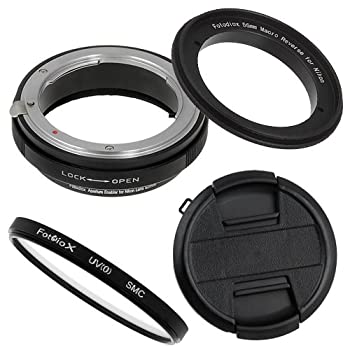 【中古】【輸入品・未使用】Fotodiox RB2A 55mm マクロリバースリングキット GとDXタイプレンズ絞りコントロール付き 52mmレンズキャップと52mmUVプロテクター付き Nikon D1｜スカイマーケットプラス