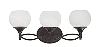 【中古】【輸入品・未使用】Chloe Lighting CH0185-ORB-BL3 Transitional 3-Light Oil Rubbed Bronze Bath Vanity Wall Fixture with 22.64-Inch Wide Alabaster Glass [並