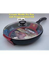 【中古】【輸入品・未使用】Ceramic Marble Coated Non Stick Cast Aluminium Fry Pan with Lid%カンマ% 24 cm (9 inches)