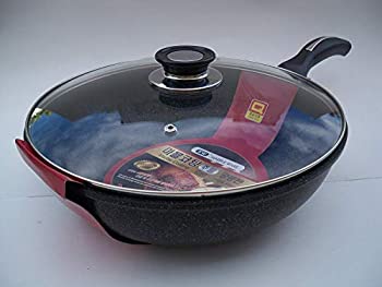 【中古】【輸入品・未使用】Ceramic Marble Coated Non Stick Cast Aluminium Wok with Lid%ｶﾝﾏ% 34 cm (13 inches) by Marble Ware