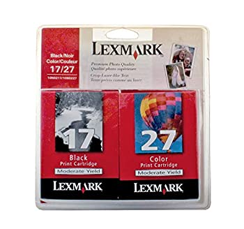 【中古】【輸入品・未使用】Twin Pack #17%ｶﾝﾏ% #27 Black and Color Moderate Use Print Cartridges by Lexmark