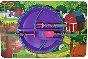 【中古】【輸入品・未使用】Constructive Eating???ガーデンフェアリーコンボwith台所用具セット、プレート、およびプレースマット|スカイマーケットプラス