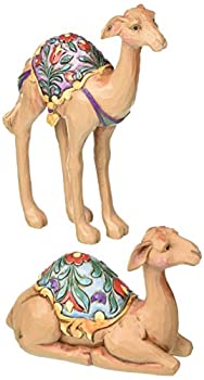 【中古】【輸入品・未使用】Jim Shore Heartwood Creek Set of Two Camels-Mini Nativity Figurine 4.25 IN [並行輸入品]