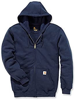 【中古】【輸入品・未使用】(カーハート) Carhartt メンズ ミッドウェイト ジップフロント フード付きスウェットシャツ K122 US サイズ: Small カラー: ブルー