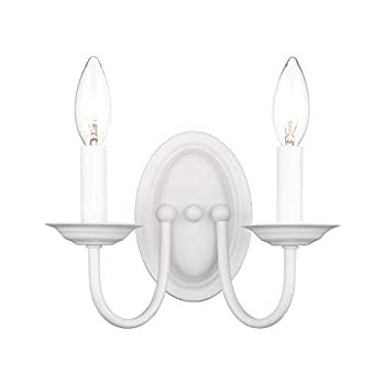 【中古】【インポート品・未当て嵌める】Livex Lighting 4152???03?Williamsburg 2-light壁据え置き用キャンドルスティック、白いこと