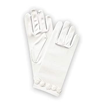 【中古】【輸入品・未使用】宗教的なギフト My Holy First Communion ドレスアクセサリー ホワイトサテン手袋 バラのつぼみトリム付き