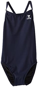 【中古】【輸入品・未使用】(40%ｶﾝﾏ% Navy) - TYR SPORT Girl's Durafast Elite Solid Diamondfit Swimsuit