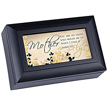 【中古】【輸入品・未使用】[コテージ ガーデン]Cottage Garden Mother You Are An Angel Inspirational Black Petite Music Jewelry Box Plays Wonderful World PM5524B [