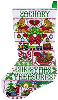 【中古】【輸入品・未使用】Christmas Treasures Stocking Counted Cross Stitch Kit-17%ﾀﾞﾌﾞﾙｸｫｰﾃ% Long 14 Count (並行輸入品)