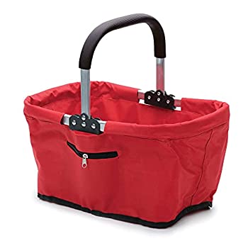 【中古】【輸入品・未使用】RSVPレッドポリエステルCollapsible Market Basket withポケット