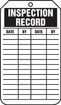 【中古】【インポート品・未当てはめる】Accuform Signs TRS307CTP Inspection Record Tag%ｶﾝﾏ% Legend INSPECTION RECORD%ｶﾝﾏ% 5.75 Length x 3.25 Width x 0.010 Thickness%ｶﾝﾏ% PF-カルシウム
