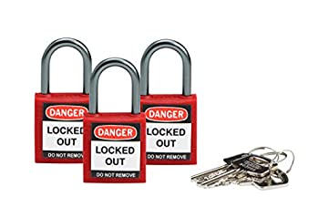【中古】【輸入品・未使用】Brady 118953 Red%カンマ% Brady Compact Safety Lock - Keyed Alike (3 Locks) by Brady|スカイマーケットプラス