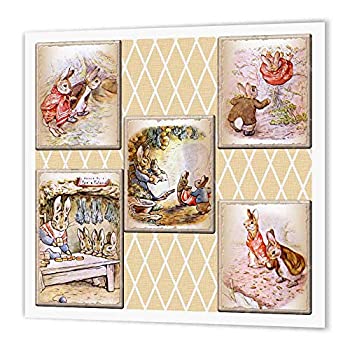 【中古】【輸入品・未使用】3dRose ht_79405_3 Peter Rabbit ビンテージコラージュアート - ストーリー アイロン熱転写 10 x 10インチ