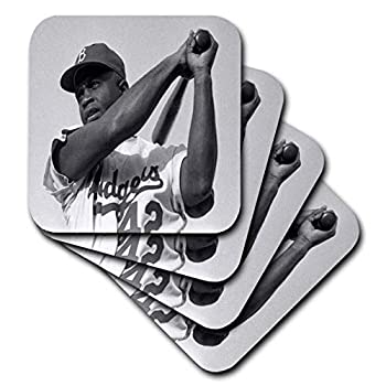 【中古】【インポート品・未当て嵌める】(set-of-8-Soft) - 3dRose cst_80393_2 Picture of Jackie of The Brooklyn Dodgers-Soft Coasters%ｶﾝﾏ% Set of 8