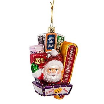 【中古】【輸入品・未使用】Kurt Adler Santa on Broadway Glass Ornament%ｶﾝﾏ% 5-Inch by Kurt Adler [並行輸入品]