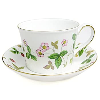 【中古】【インポート品・未当て嵌める】Wedgwood (ウェッジウッド) ワイルド・オランダ苺 お茶優勝杯\u0026平円盤 デルフィー [並行輸入品]