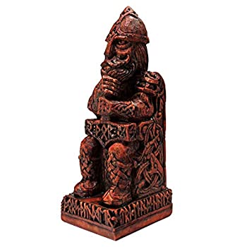 【中古】【輸入品・未使用】Norse God Thor Statue Wood Finish