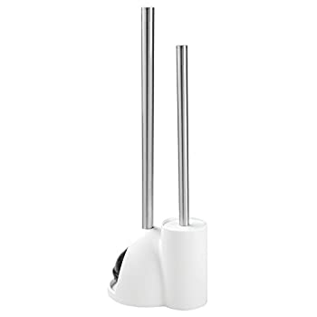 【中古】【輸入品・未使用】InterDesign トイレブラシ ラバーカップ スタンド ホルダー セット 収納 ホワイト 92801EJ