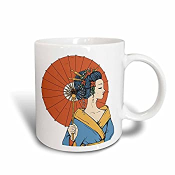 【中古】【輸入品・未使用】3drose TNMGraphics Japanese???芸者とパラソル???マグカップ 11 oz ホワイト mug_56032_3
