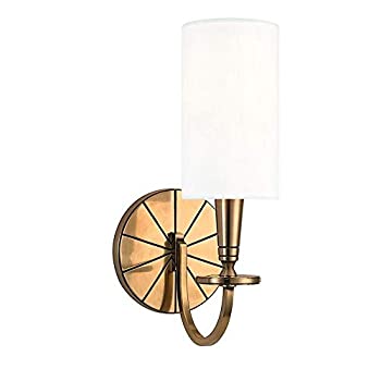 【中古】【インポート品・未当てはめる】Hudson Valley Lighting 8021-AGB Mason - 1灯壁据え付け用キャンドルスティック、エイジド金管楽器仕上