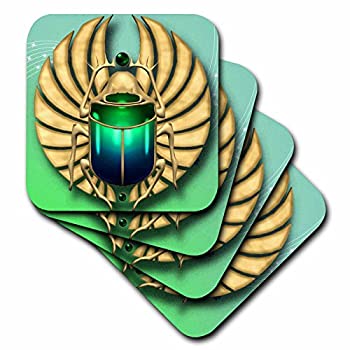【中古】【輸入品・未使用】(set-of-4-Soft) - 3dRose cst_108169_1 Egyptian Scarab in Beautiful Colours-Soft Coasters%ｶﾝﾏ% Set of 4｜スカイマーケットプラス