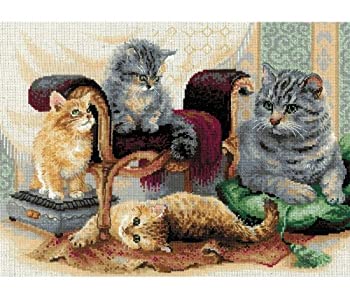【中古】【輸入品・未使用】Feline Family （クロスステッチキット）