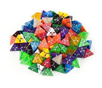 【中古】【インポート品・未当て嵌める】100+ Pack of Random D4 Polyhedral Dice インチ Multiple Colours By Wiz Dice