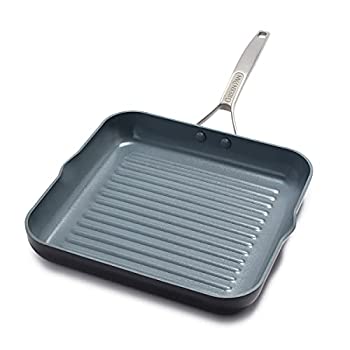 【中古】【輸入品・未使用】GreenPan パリ 11 インチ ハード アルマイト ノンスティック セラミック スクエア グリル 鍋