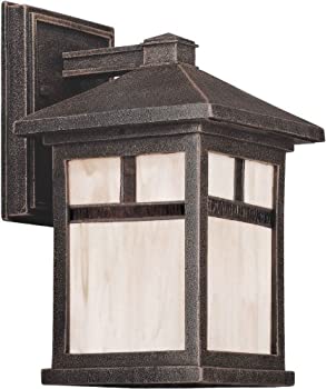 【中古】【輸入品・未使用】Forte照明1773???01???28外壁ライトwith Honeyガラスシェード、Painted Rust