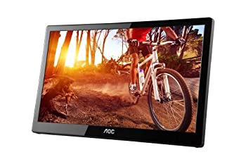 【中古】【インポート品・未当てはめる】AOC e1659Fwu 16-Inch Ultra Slim 1366x768 Res 200 シーディー/m2 Brightness USB 3.0-Powered Portable LED Monitor w/ Case by AOC