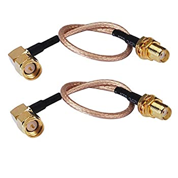【中古】【輸入品・未使用】DHT Electronics RF同軸アセンブリ SMAメスからSMAオス 直角12インチ 2個