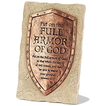 【中古】【輸入品・未使用】アンティーク銅Look Full Armor Ephesians 6?: 13樹脂ストーン6インチテーブルSign Plaque