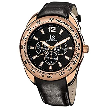 【中古】【インポート品・未当て嵌める】[メンズウォッチ]Joshua \u0026 Sons Men\u0027s JS-45-RG Multi-Function Tachymeter Leather Strap Watch[並行輸入品]