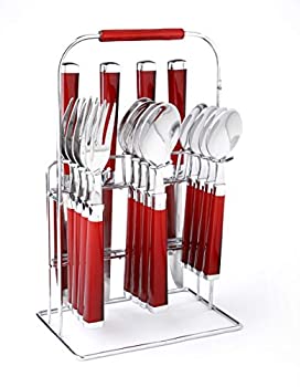 【中古】【輸入品・未使用】Cambridge Silversmiths Temptation Red 16-Piece Flatware Set Rack by Cambridge Silversmiths