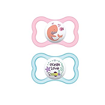 【中古】【インポート品・未当て嵌める】MAM AIR BPA FREE Orthodontic Silicone Pacifiers%ｶﾝﾏ% 2-pk(Assorted colors) by MAM [並行輸入品]