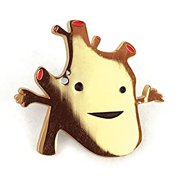 【中古】【輸入品・未使用】I Heart Guts Heart of Gold ラペルピン 人工ゴールドメタリックエナメルピン
