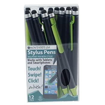 【中古】【輸入品・未使用】Monteverde s-105クリップアクションワンタッチボールペンwith Topスタイラス、グリーン、12パック(mv36151?)