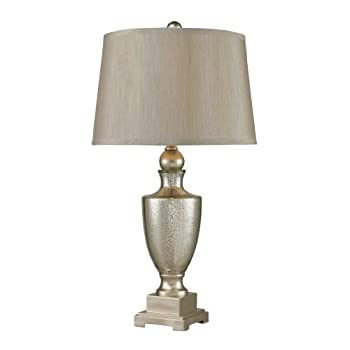 【中古】【インポート品・未当て嵌める】Dimond Lighting 113-1140 エルミラガラステーブルランプ アンティークマーキュリー硝子 15in x 15in x 28.5in