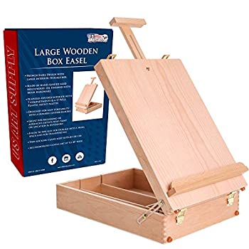 【中古】【輸入品・未使用】US Art Supply Newport Large Adjustable Wood Table Sketchbox Easel%カンマ% 13x17 1/2x5-3/8 - Desktop Artist Easel - Wooden Portable Compact