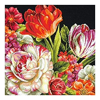 【中古】【輸入品・未使用】Bouquet On Black Needlepoint Kit-14%ダブルクォーテ%X14%ダブルクォーテ% Stitched In Thread (並行輸入品)|スカイマーケットプラス