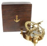 【中古】【輸入品・未使用】9.5cm Brass Sundial Compass with Nautical Wooden Box|スカイマーケットプラス